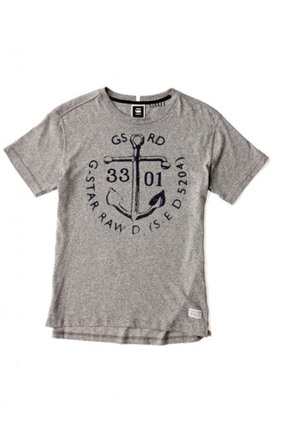 [Sample] G-STAR, grey tee shirt w/ black anchor print